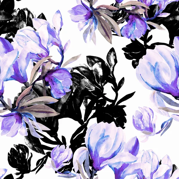 Naadloos patroon van bloemen magnolia — Stockfoto