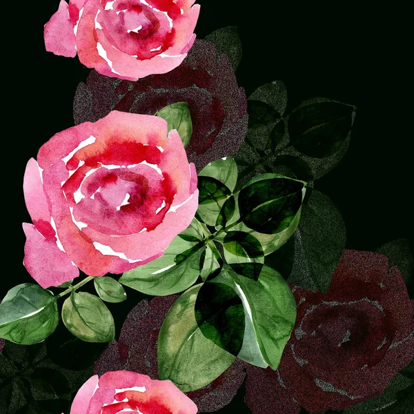 Απρόσκοπτη μοτίβο τριαντάφυλλα σε έγχρωμο φόντο — Φωτογραφία Αρχείου