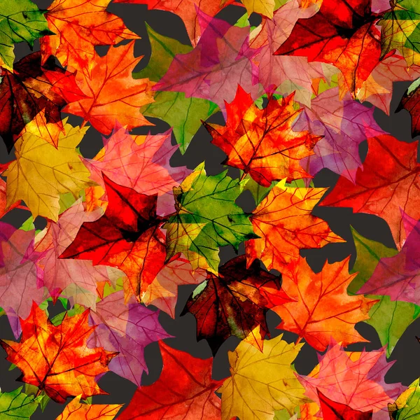 Nahtloses Muster Von Herbst Ahornblättern Textildesign Art Picture Auf Weißem — Stockfoto
