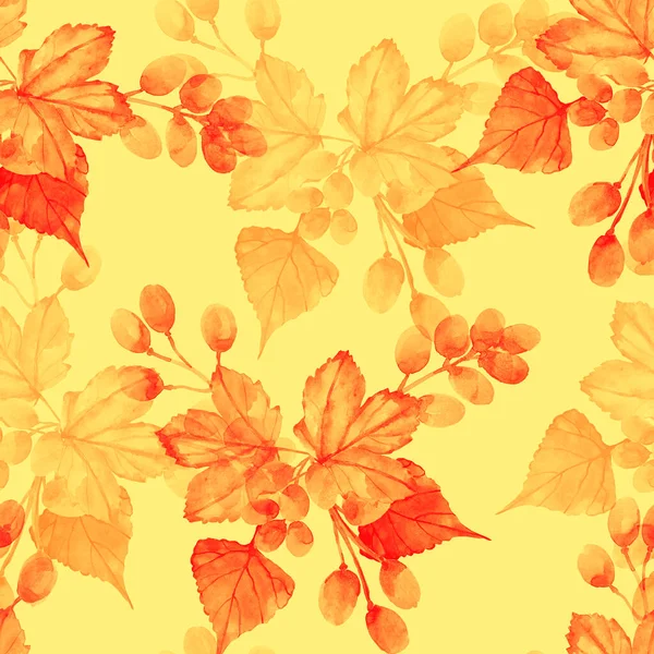 Autumn Foliag Seamless Pattern Image White Colored Background — Stock Photo, Image