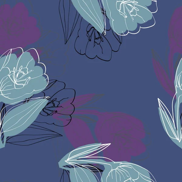 Dekorative Tulpe Nahtloses Muster Bild Auf Weißem Und Farbigem Hintergrund — Stockfoto