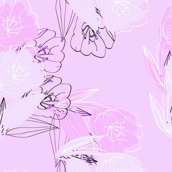 Decoratieve Tulp Naadloos Patroon Afbeelding Een Witte Gekleurde Achtergrond — Stockfoto