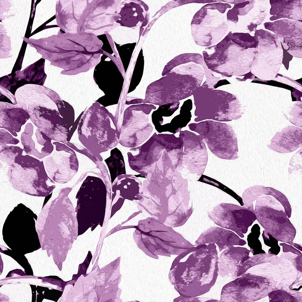 Wildflowers Akvarell Blommor Bild Vit Färgad Bakgrund Sömlös Mönster — Stockfoto