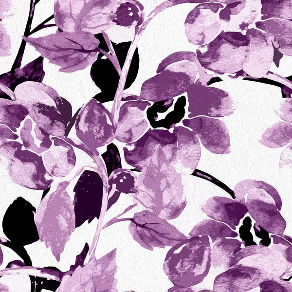 Wildflowers Watercolor Flowers Image White Colored Background Seamless Pattern — Stock Photo, Image