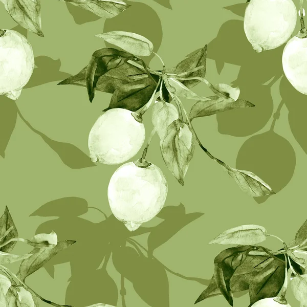 白と色の背景にシームレスなパターンレモン — ストック写真
