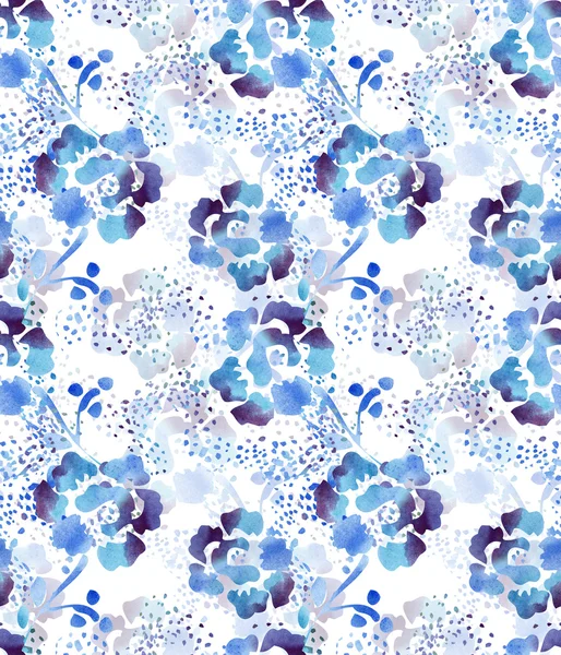 Blauwe bloemenpatroon — Stockfoto