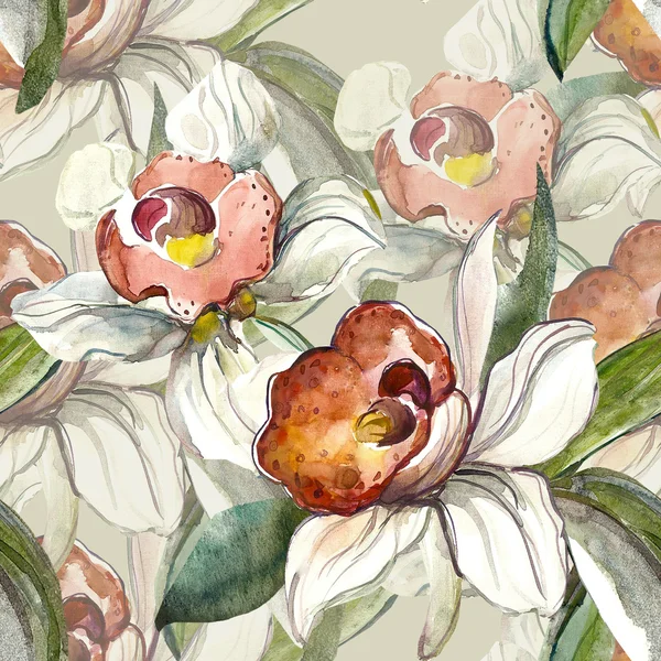 Orchid flower pattern — Stock Photo, Image