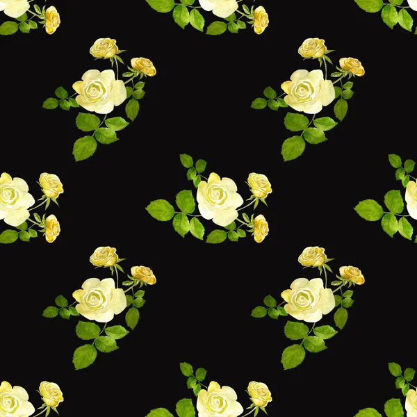 Yellow roses seamless pattern — Stock Photo, Image