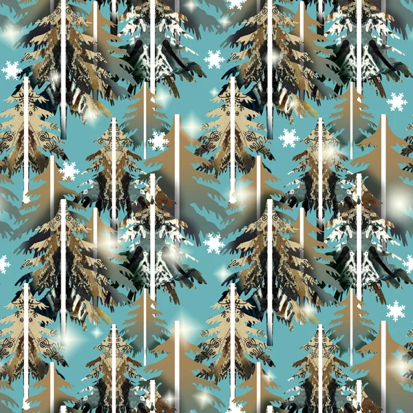 Blå abd gröna skogen mönster — Stockfoto
