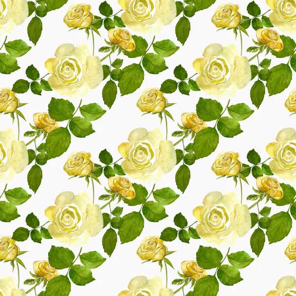 Yellow roses pattern — Stock Photo, Image