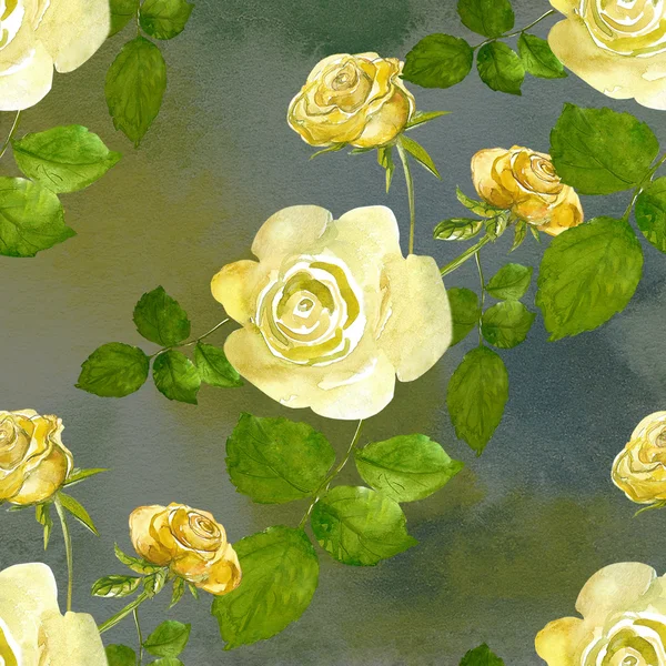 Yellow roses pattern — Stock Photo, Image