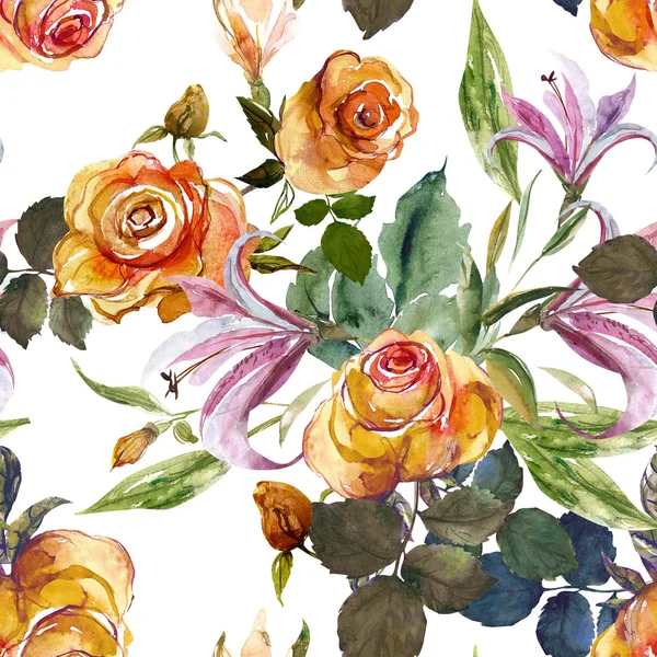 Rose flowers pattern — Stock Photo, Image