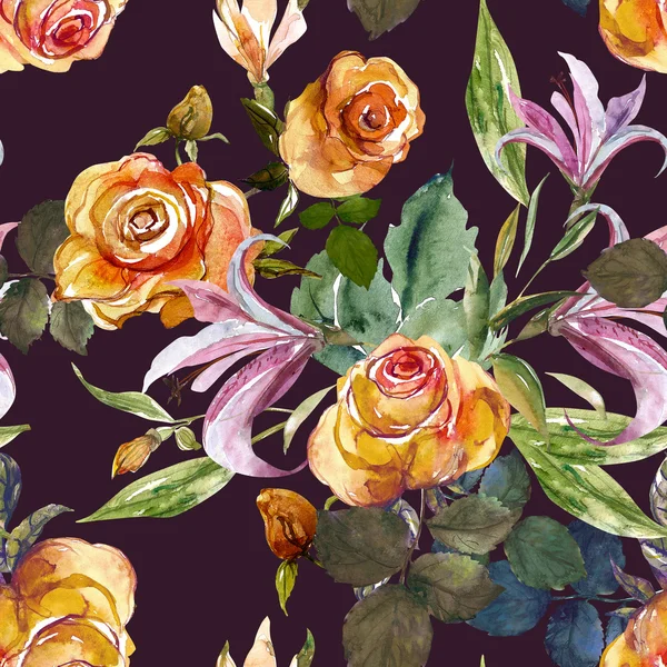 Rose flowers pattern — Stock Photo, Image