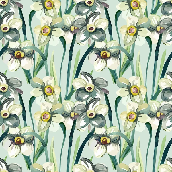 Narcissus seamless mönster — Stockfoto