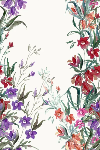 Meadow wildflowers pattern — Stock Photo, Image