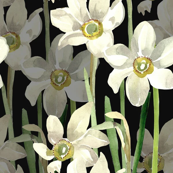 Narcissus naadloze patroon — Stockfoto