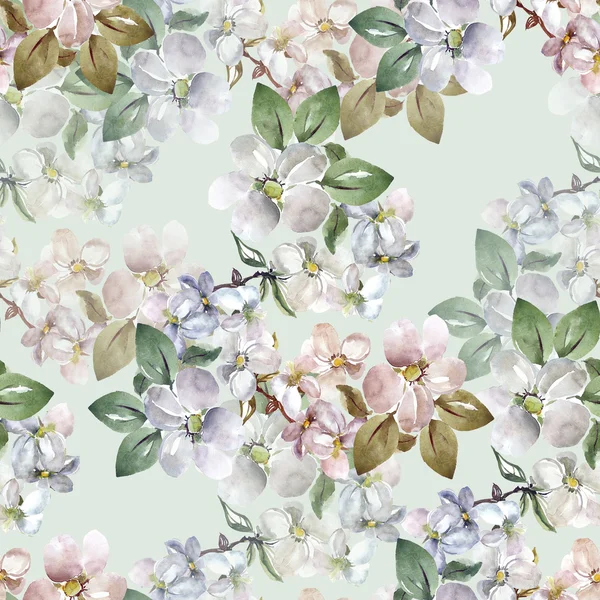 Flowers apple seamless pattern — Stock Photo, Image