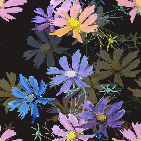 Virágok zökkenőmentes minta — Stock Fotó
