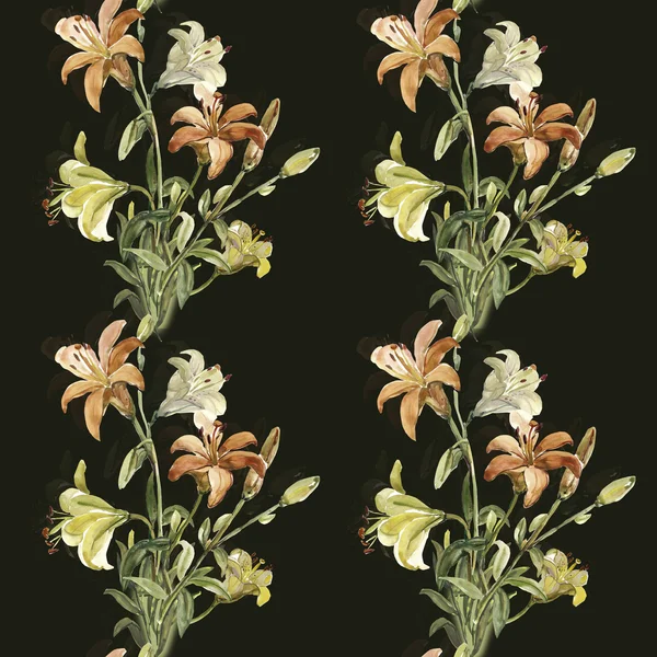 Lily   seamless pattern — Stock Photo, Image