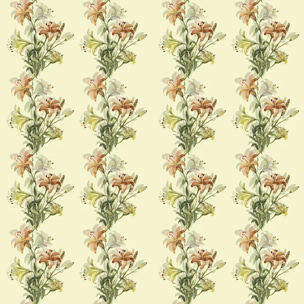 Lily   seamless pattern — Stock Photo, Image