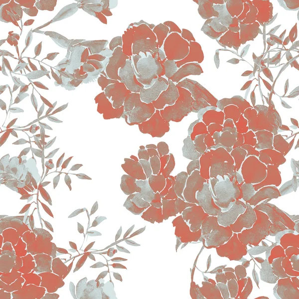 Blume Safran nahtloses Muster — Stockfoto