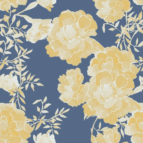 Flower saffron seamless pattern