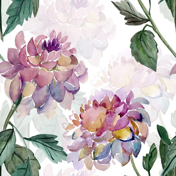 Flower dahlia seamless pattern — Stock Photo, Image