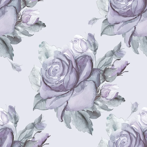 Illustration aquarelle de roses motif sans couture — Photo