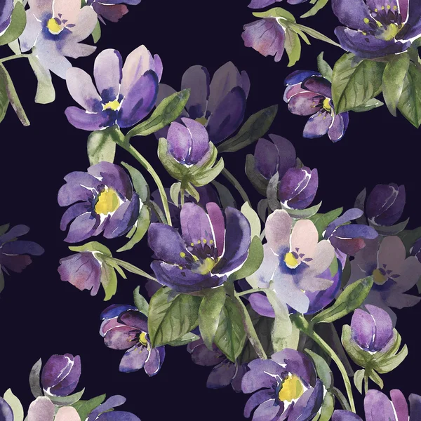 Illustration aquarelle de motif de fleurs — Photo