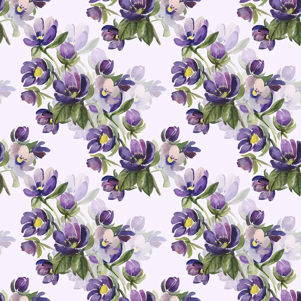 Acuarela ilustración de flores patrón —  Fotos de Stock