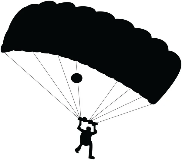 Vector Illustratie Van Silhouetten Skydiver Parachute Jumper Skydiver Silhouetten Parachutespringen — Stockvector