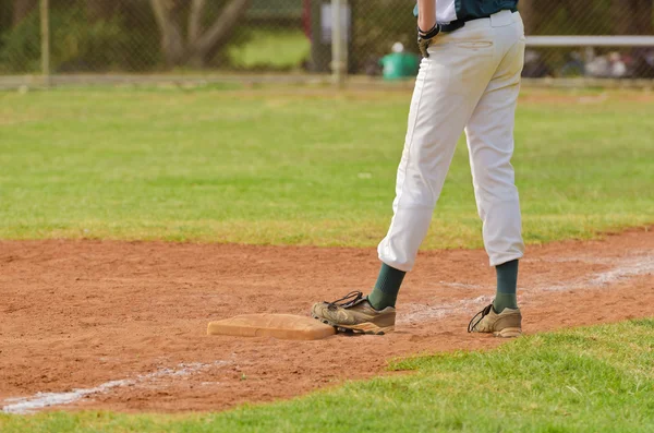 Jogador de beisebol na terceira base — Fotografia de Stock