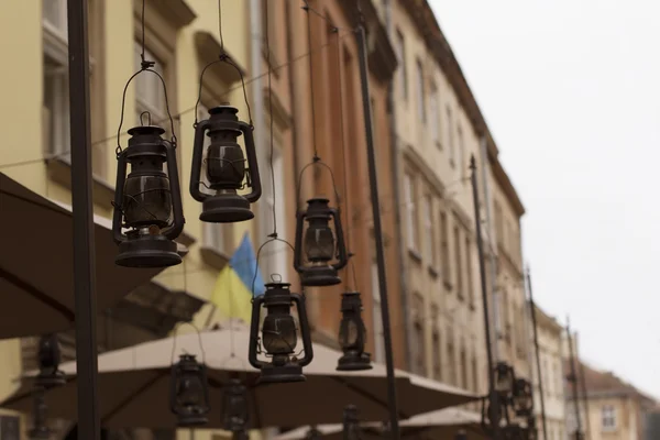 Lampes au kérosène dans la rue — Photo
