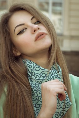 Street güzel sarışın kadın portresi