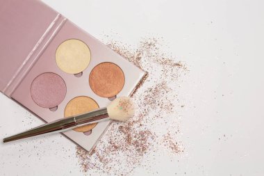 Profesyonel kullanım için farklı tonlarda daha parlak bir palet. Parıltılı gri bir arkaplan. Metin için boşluk