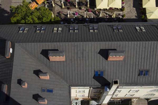 Uitzicht van het dak uit de hoogte — Stockfoto