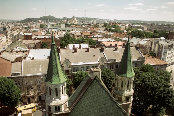 Panorama de Lviv a partir da Igreja de Kennet Olha — Fotografia de Stock