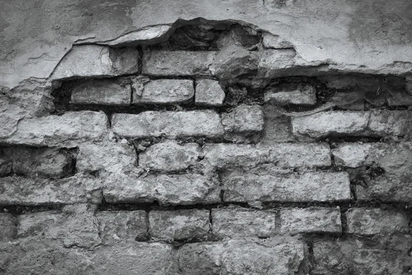 Mur de ville rugueux. Couleur noir et blanc — Photo