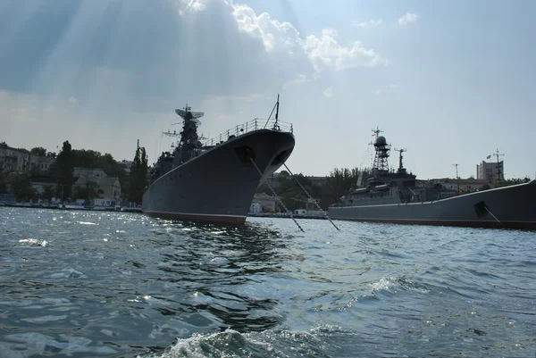 Warship Bay Sevastopol Crimea Ukraine — Stock Photo, Image