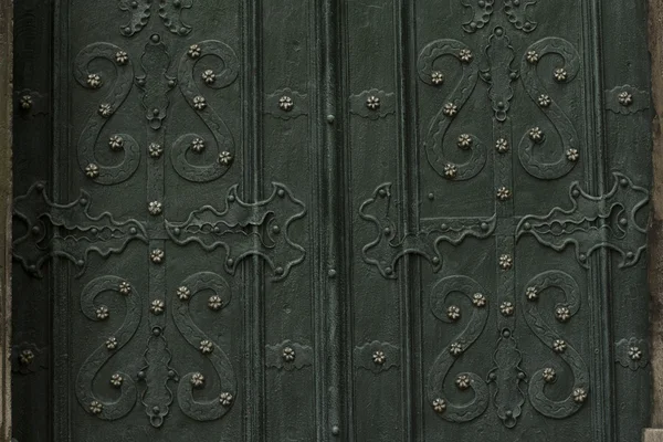 片段的利沃夫的金属门 — 图库照片