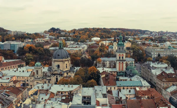 Vista superior da Catedral em Lviv, Ucrânia . — Fotografia de Stock