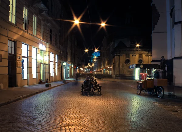 Lviv Stadt Nachtlandschaft — Stockfoto
