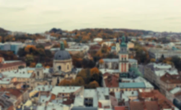 Top view of the Cathedral in Lviv, Ukraine. Blurring background. — Stock Photo, Image