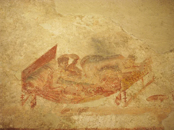 Sex scène in een fresco — Stockfoto