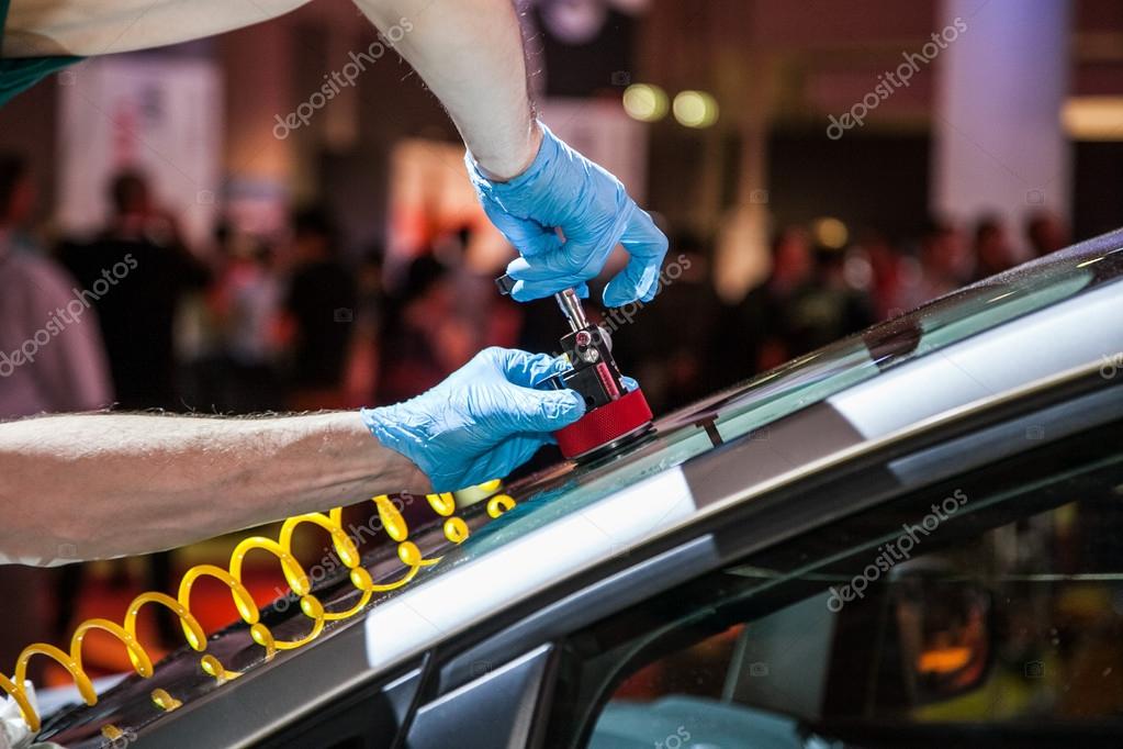 Repair car windshield Stock Photo by ©stocktributor 59083259