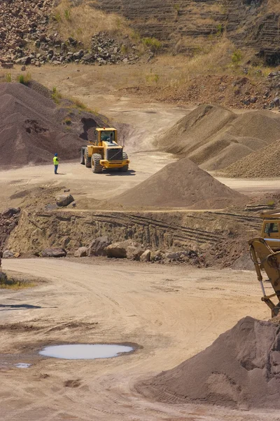 Buldozer v akci — Stock fotografie