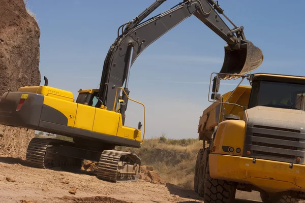 Bulldozer in actie — Stockfoto