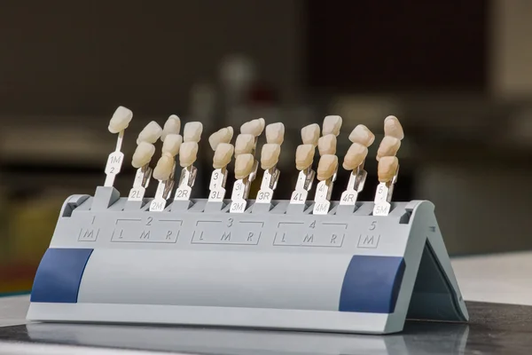 Paleta para a cor do dente, correspondência de cores — Fotografia de Stock