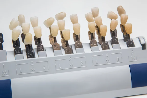 Paleta para a cor do dente, correspondência de cores — Fotografia de Stock