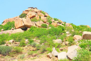 Nefes kesici ve büyük Hampi Unesco Dünya Mirası Site Karnatak